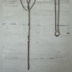 luv aj silver layered necklaces